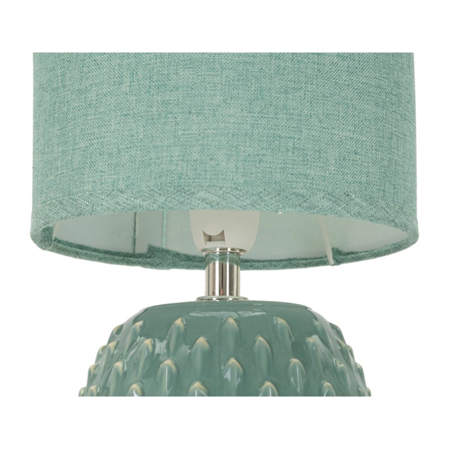 Lampa stołowa Pontus, kolor jasnoniebieski, ceramika i żelazo, 14 x 14 x 27 cm, 1 x E14, styl nowoczesny, do salonu i sypialni, Mauro Ferretti