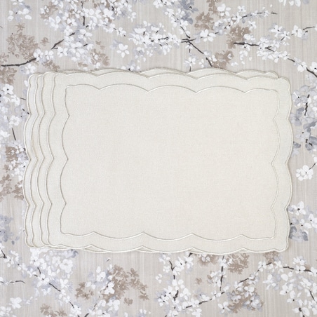 Haftowane podkładki Silver Onde - 6 sztuk