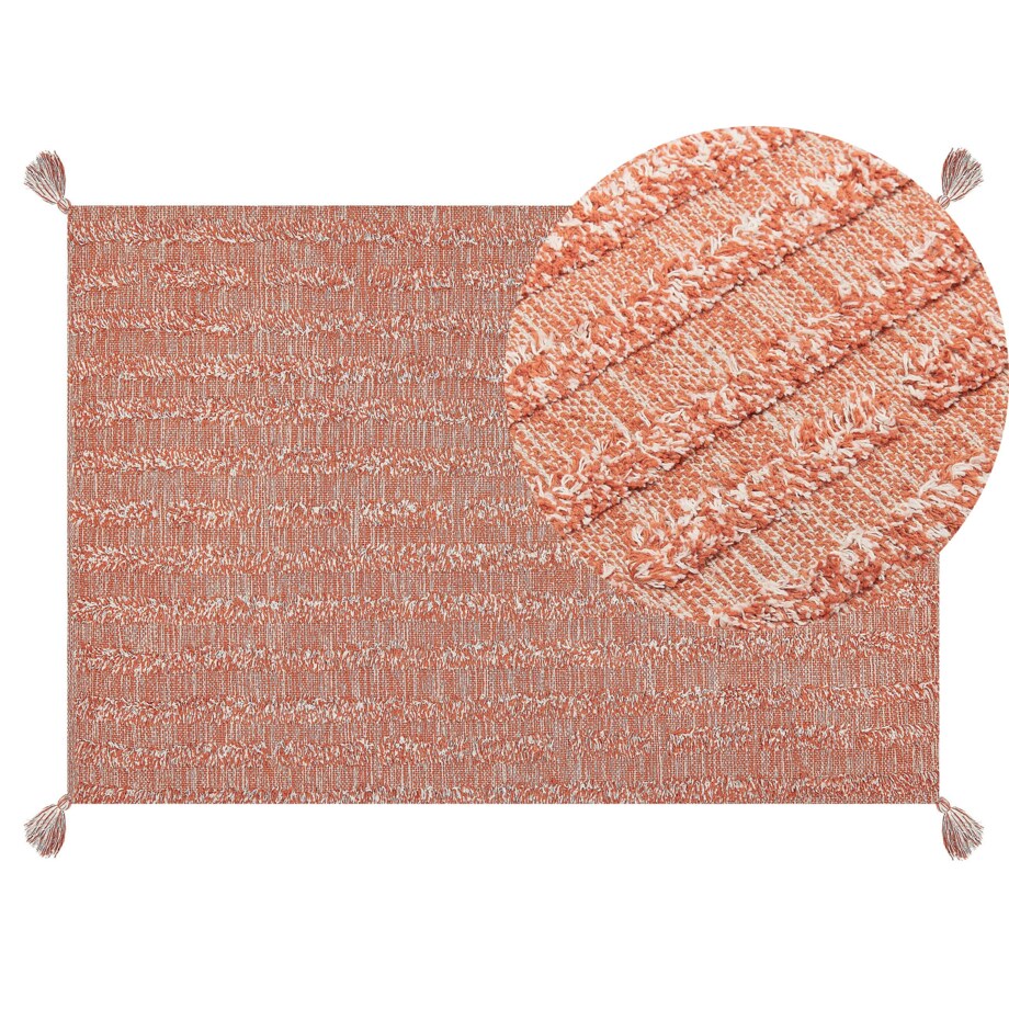 Dywan bawełniany 140 x 200 cm pomarańczowy MUGLA