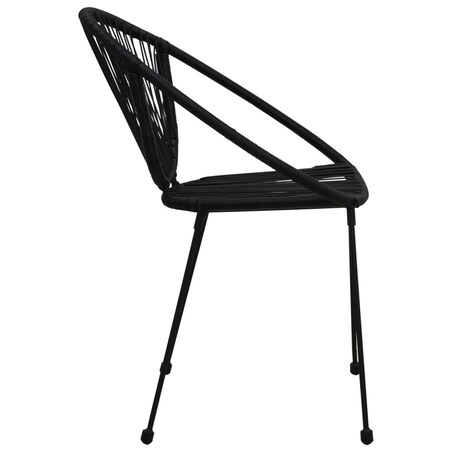 vidaXL 3-częściowy zestaw mebli ogrodowych, rattan PVC, czarny