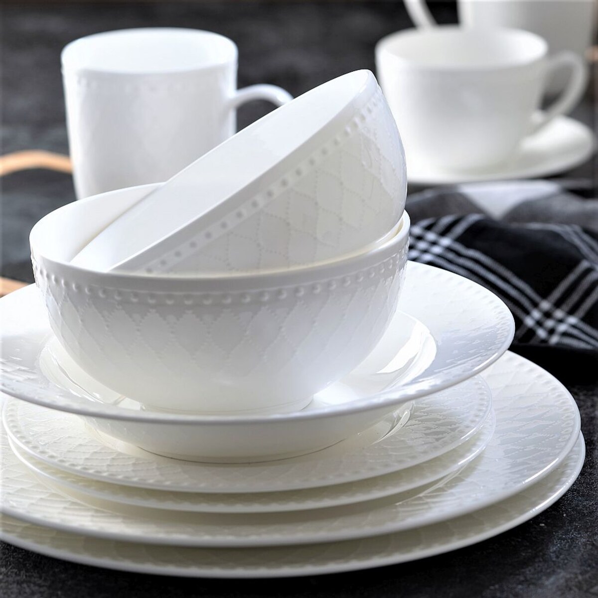 VILLA ITALIA Talerzyk deserowy śniadaniowy porcelanowy 20 cm ROMA white