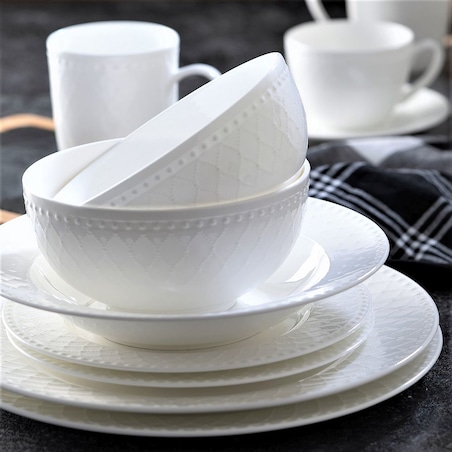 VILLA ITALIA Talerzyk deserowy śniadaniowy porcelanowy 20 cm ROMA white