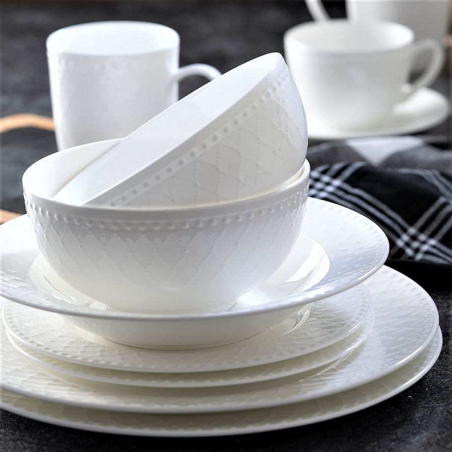 VILLA ITALIA Talerzyk deserowy śniadaniowy porcelanowy 20 cm ROMA white