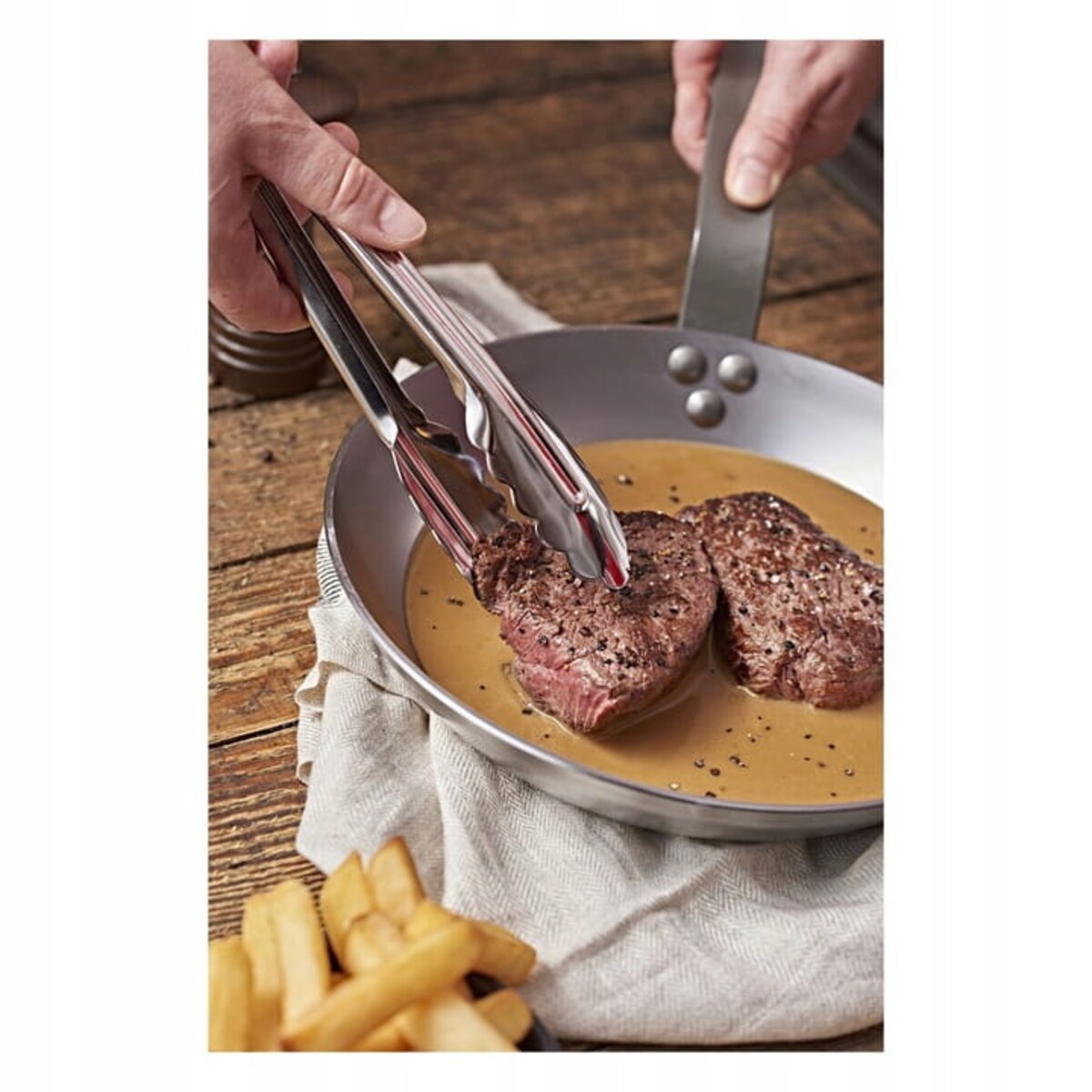 Patelnia indukcja ze Stali Węglowej De Buyer 32 cm