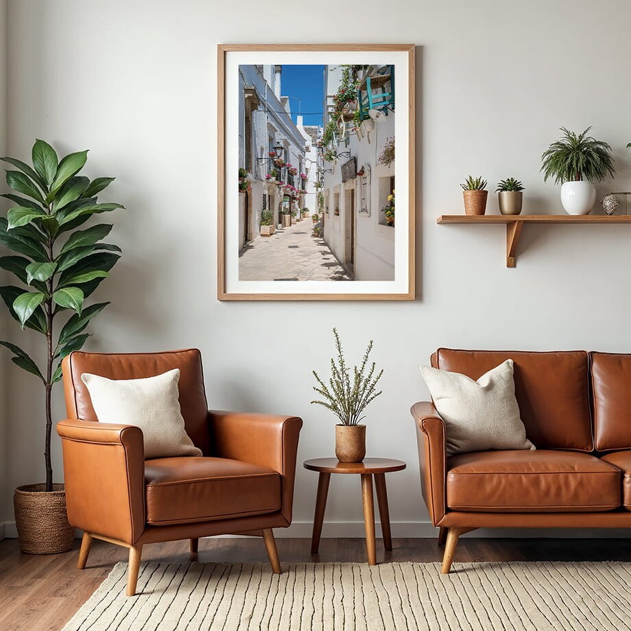 plakat malownicza uliczka locorotondo apulia włochy 50x70