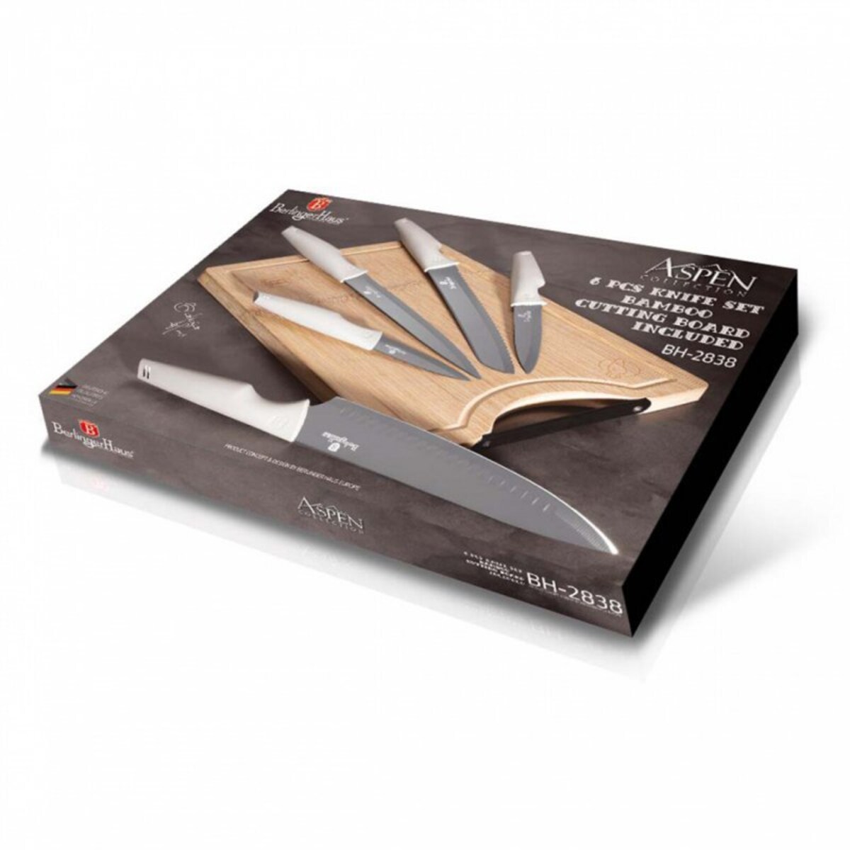 Zestaw noży z deską do krojenia 6 elementów BERLINGER HAUS Aspen