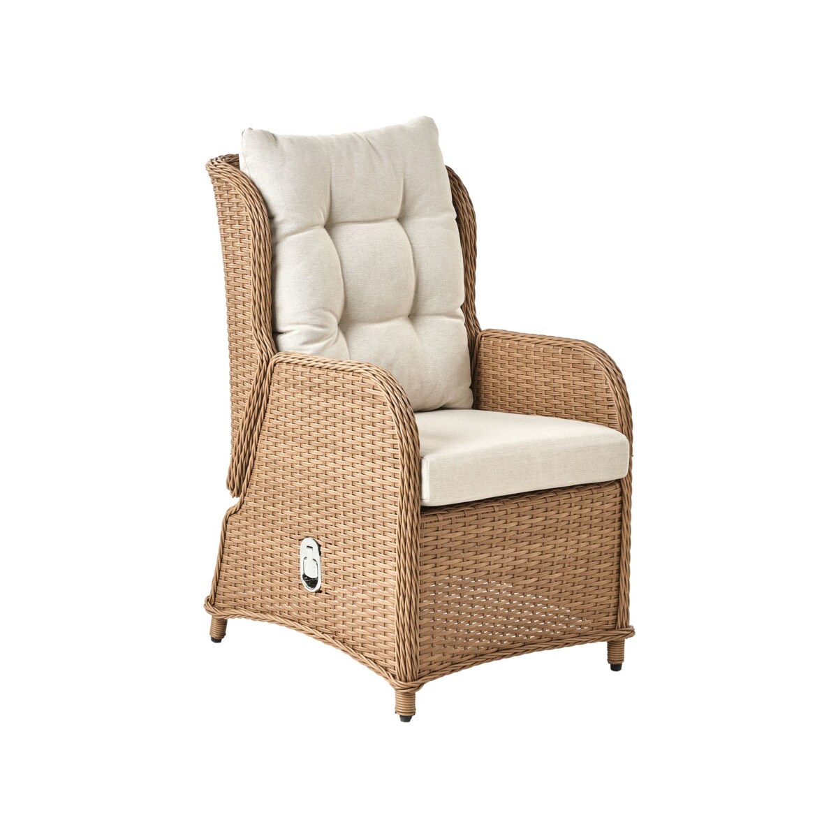 Zestaw ogrodowy ze stolikiem i otomaną dla 2 osób PONZA Technorattan Brązowy