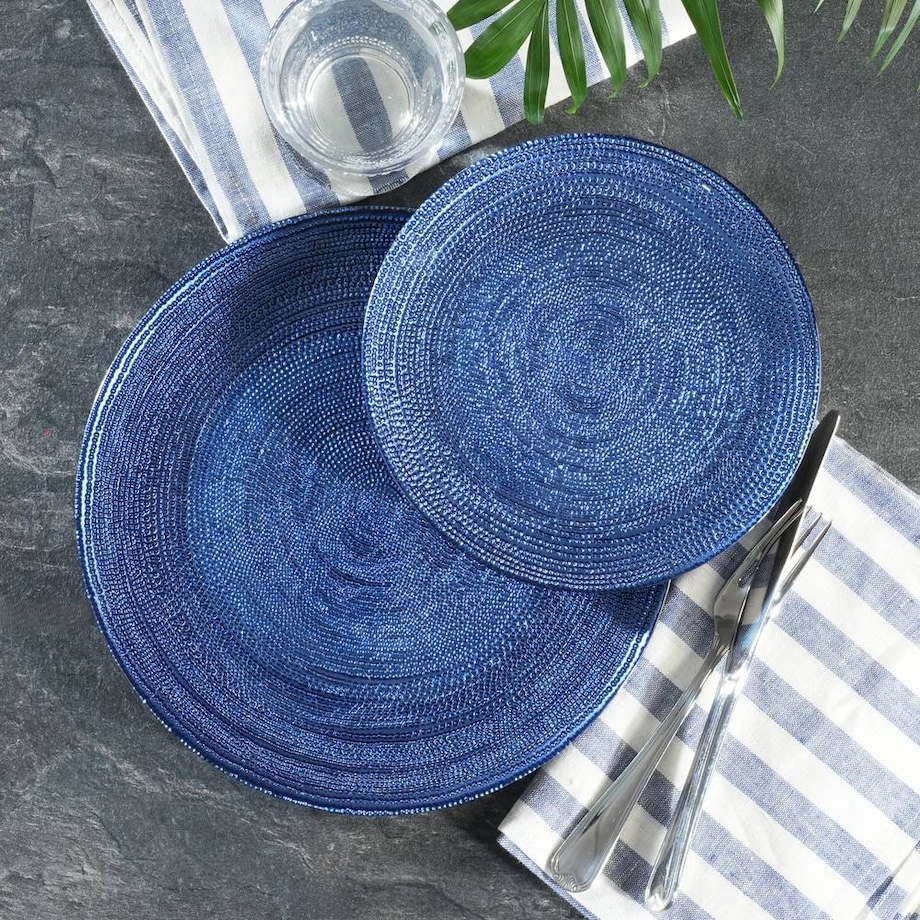 VILLA ITALIA Talerz do ciasta szklany 28 cm BLU INCANTO