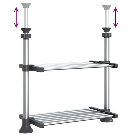 vidaXL Regał do kuchni, 50x25x(50-70)cm, aluminium