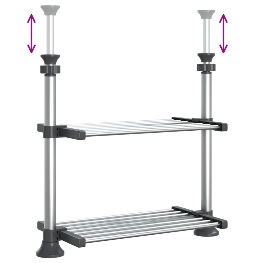 vidaXL Regał do kuchni, 50x25x(50-70)cm, aluminium