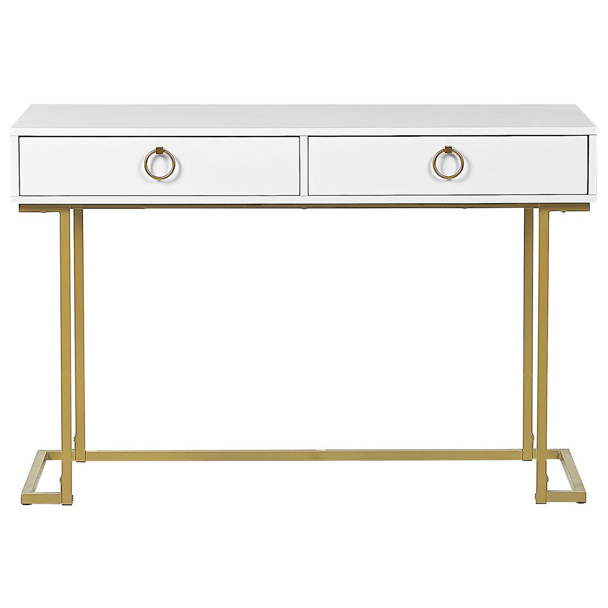 Konsola WESTPORT Biały/ złoty 115 cm 50 cm z szufladami
