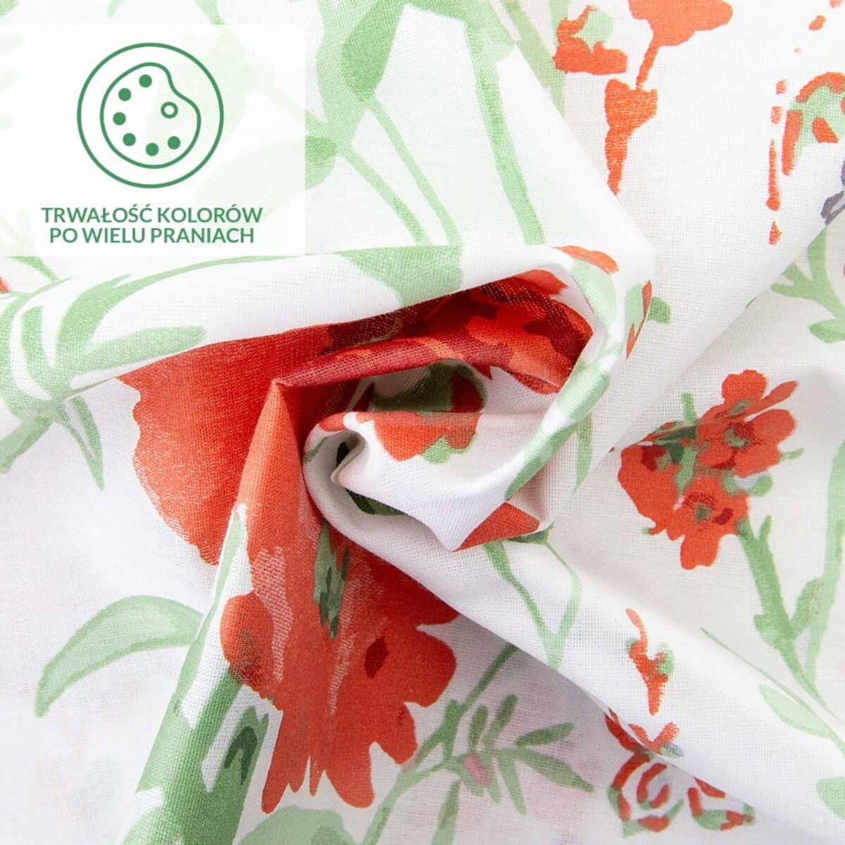 Pościel bawełniana 200x220 Cottonlove Exclusive Elyese biała w kolorowe wiosenne kwiaty