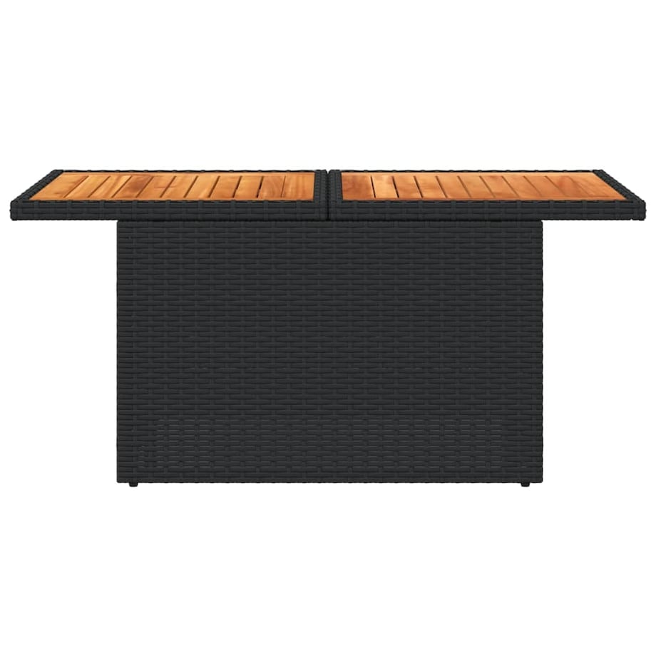 vidaXL Stół ogrodowy, czarny, 100x55x73 cm, polirattan i akacja