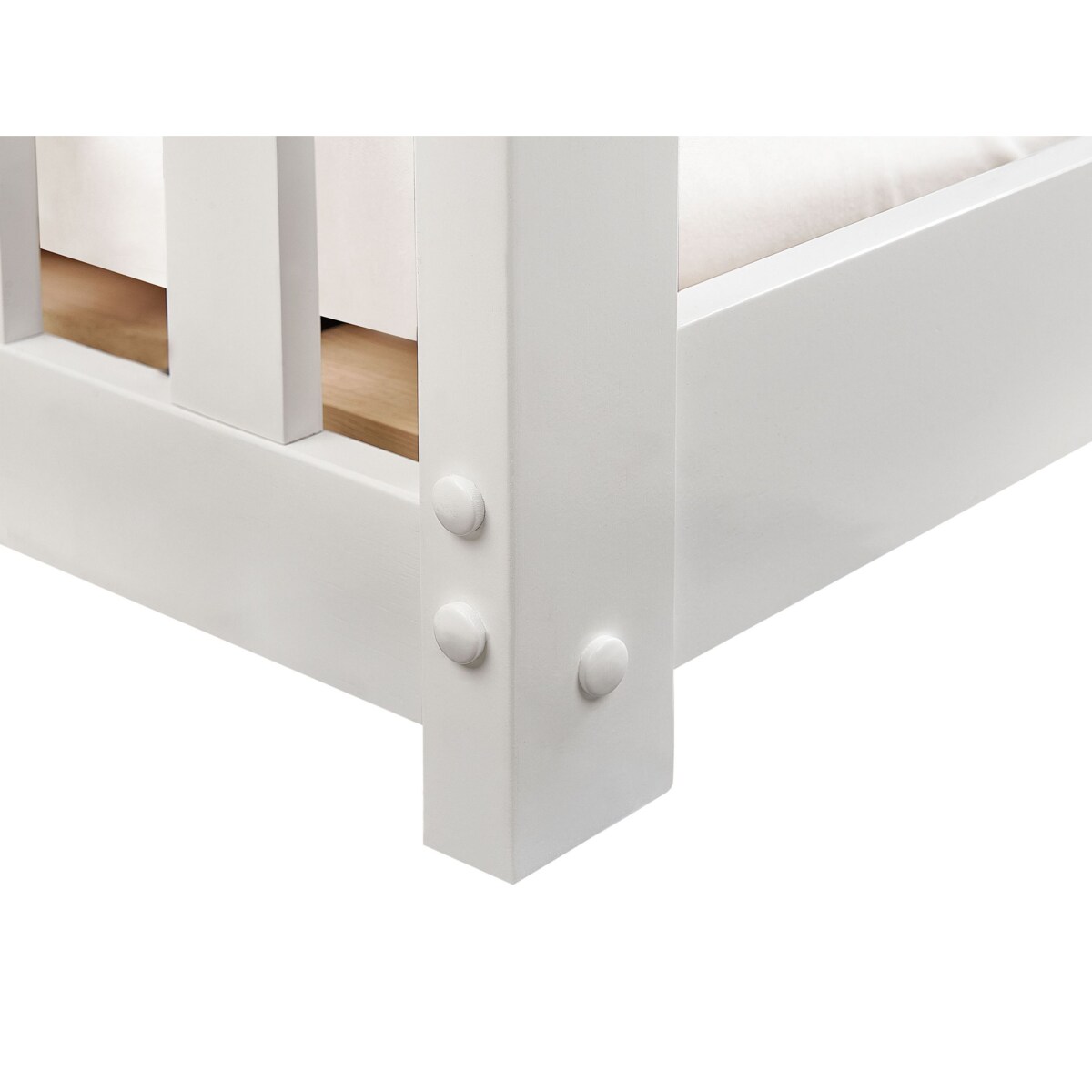 Łóżko piętrowe drewniane 90 x 200 cm białe LAZER