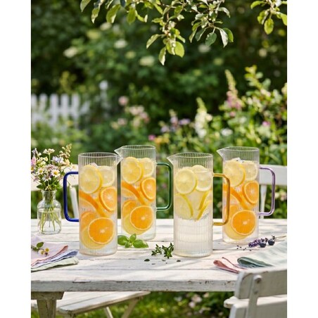 Dzbanek ryflowany z żółtym uchem 1500ml Livio 1890