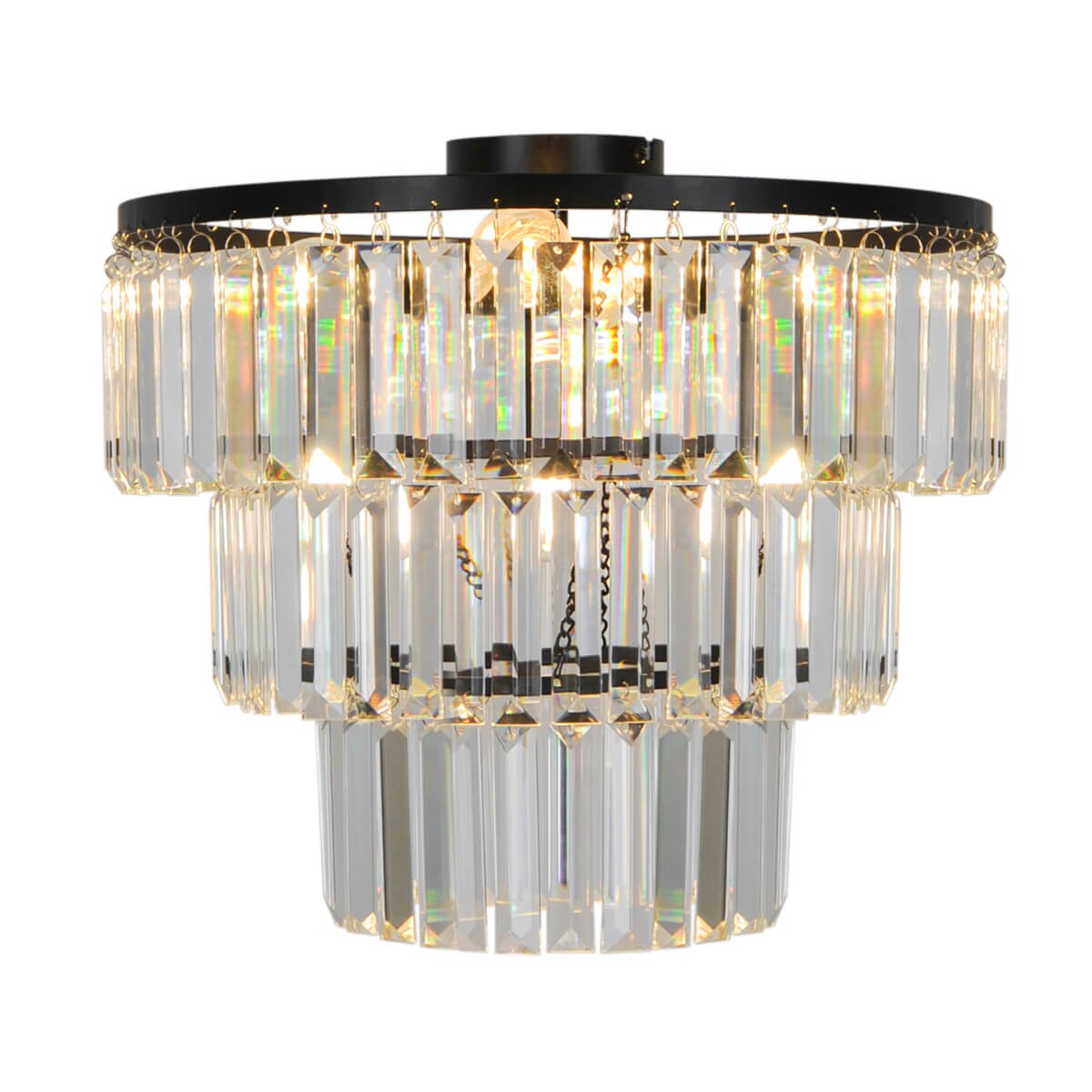 Kryształowa lampa sufitowa Tifanny P17127-4-BK Zumaline przezroczysty czarny