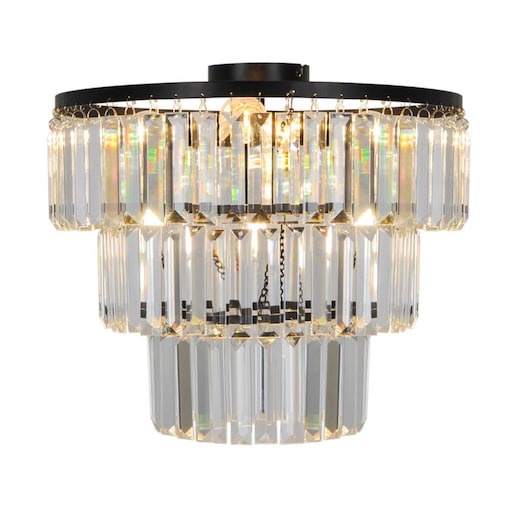 Kryształowa lampa sufitowa Tifanny P17127-4-BK Zumaline przezroczysty czarny