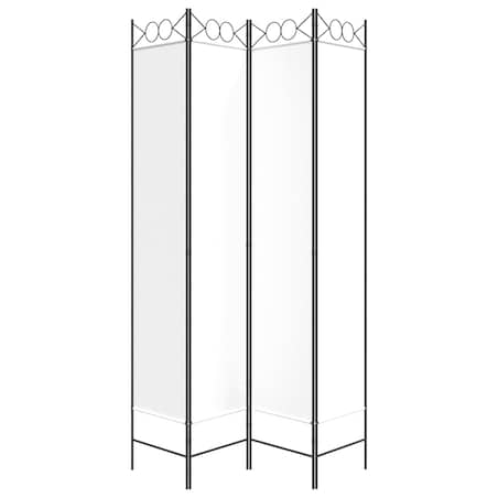 vidaXL Parawan 4-panelowy, biały, 160x220 cm, tkanina