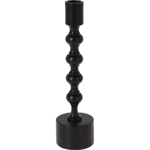 Czarny świecznik, aluminium, 23 cm