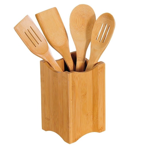 Zestaw sztućców bambusowych, 5 elementów, kwadratowy, KESPER