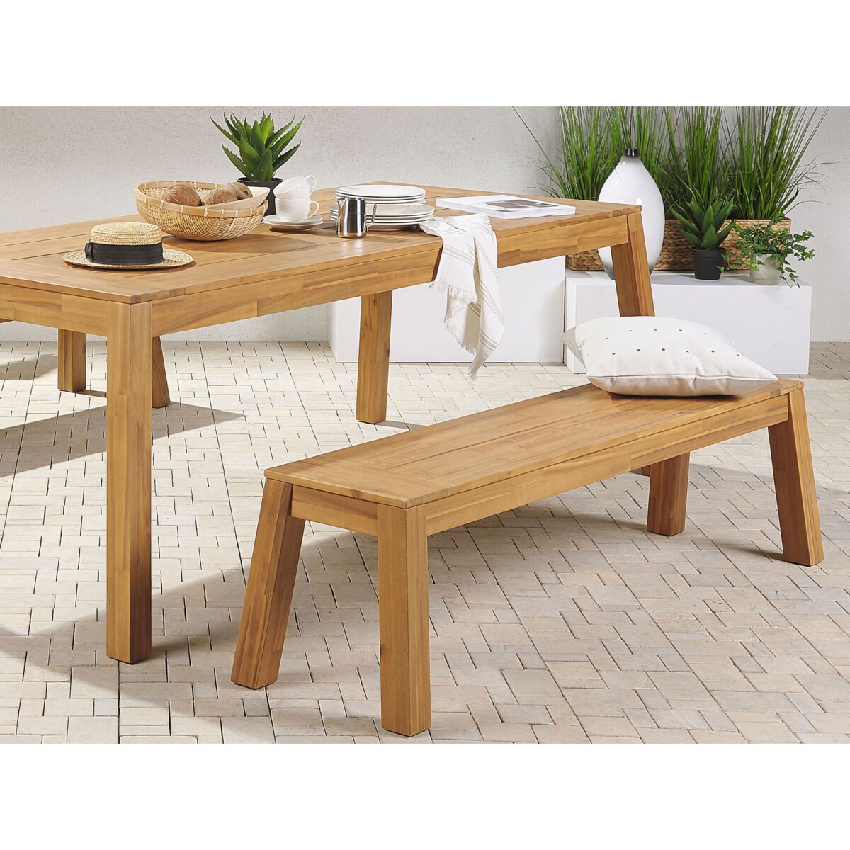 Stół ogrodowy LIVORNO 210 cm 90 cm Drewno akacjowe Brązowy