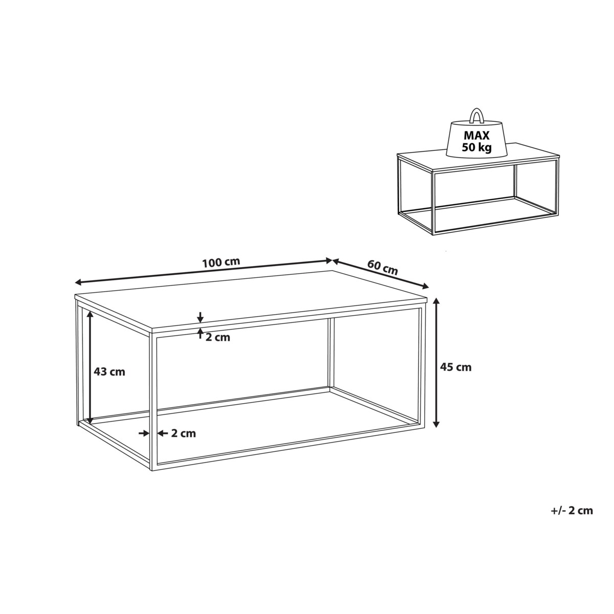 Stolik kawowy efekt marmuru beżowo-czarny DELANO