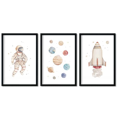 3 x plakat dla dzieci | zestaw kosmos 30x40