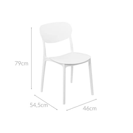 Krzesło do jadalni plastikowe, 46 x 54,5 x 79 cm