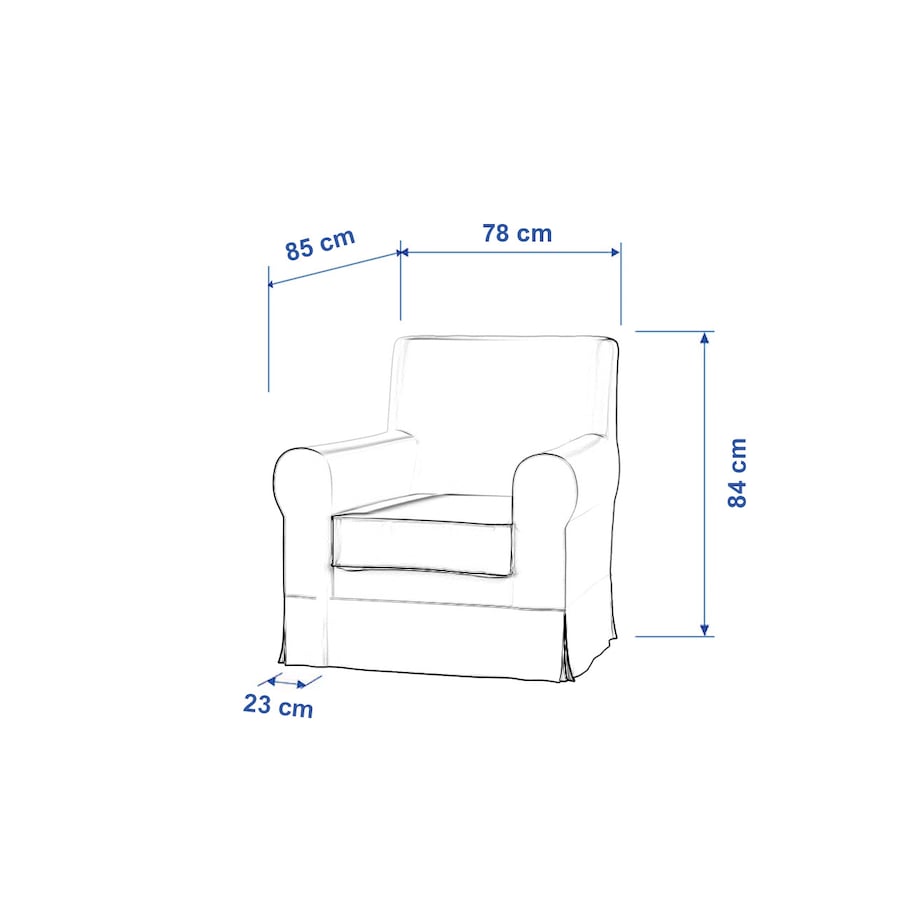 Pokrowiec na fotel Ektorp Jennylund, miętowe łuki na kremowym tle, 78 x 85 x 84 cm, Cosy Home