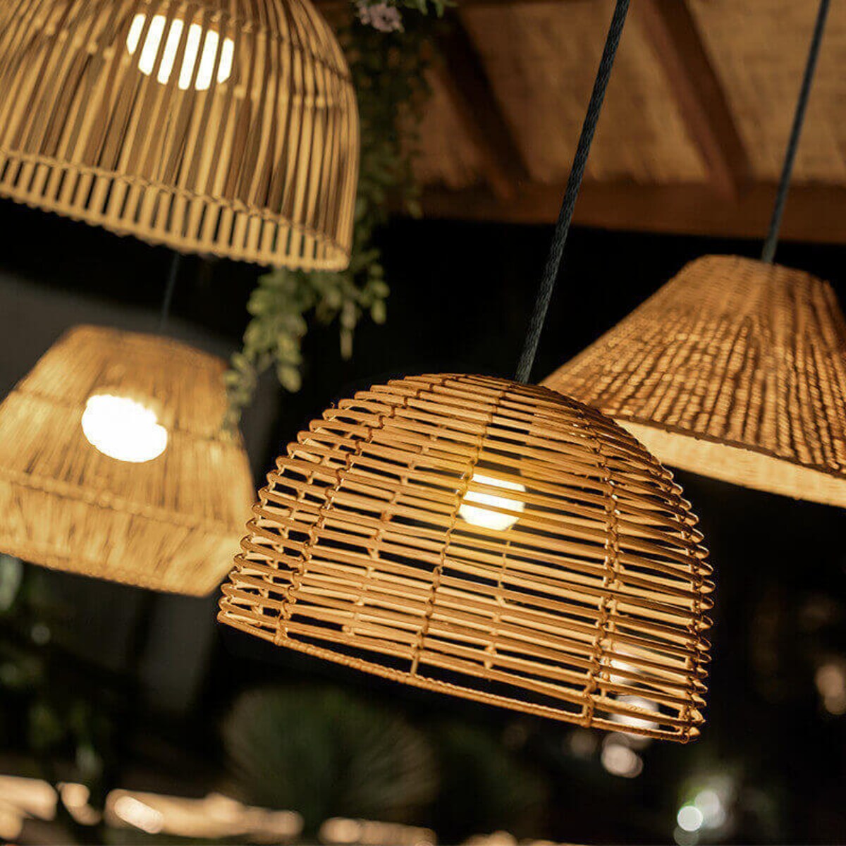 Koszykowa lampa wisząca Bossa LUMBOS020XXHINW King Home nad stół beżowa