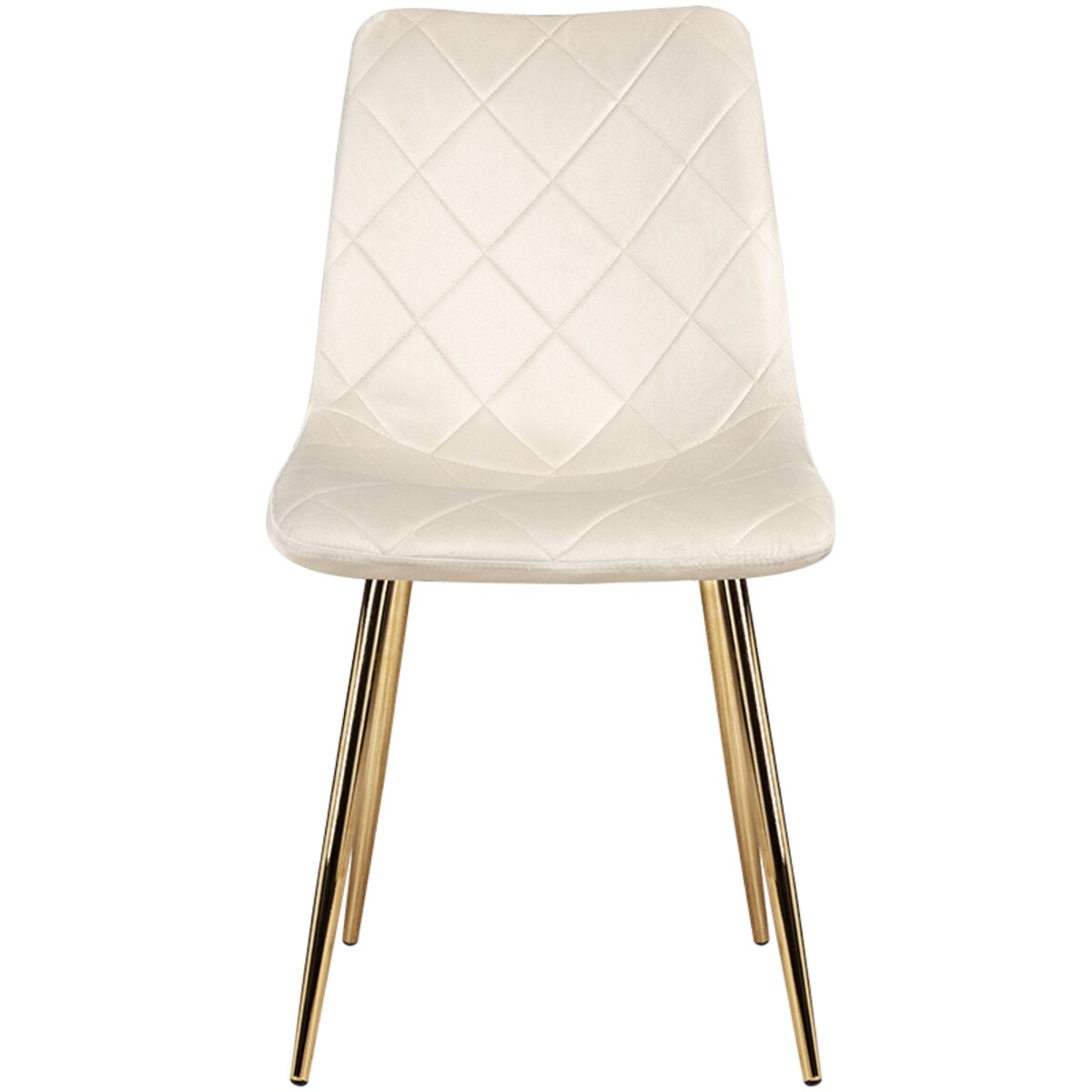 Krzesło tapicerowane beżowe welurowe pikowane glamour złote nogi