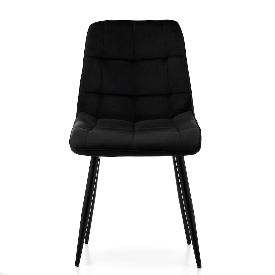 Krzesło tapicerowane welurowe CHIC velvet czarny do salonu jadalni