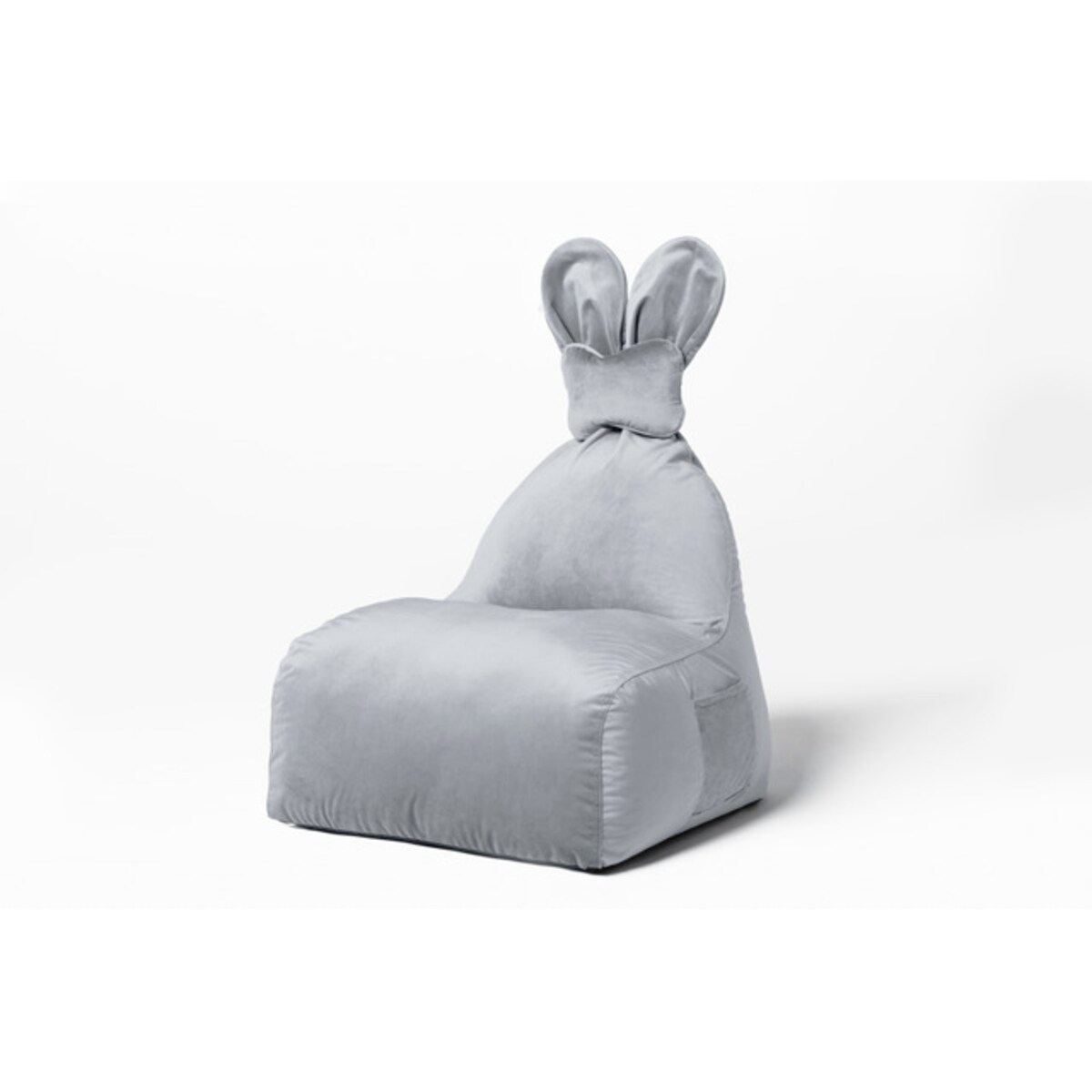 PUF FUNNY BUNNY WELUR JASNY SZARY