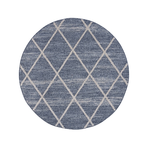 Dywan okrągły geometryczny w stylu skandinawskim Arty 26450 Niebieski 200x200