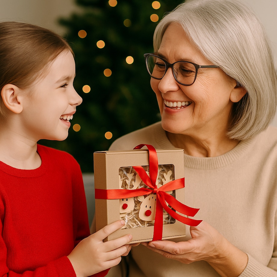 Zawieszki drewniane RENIFERY na choinkę ozdoby zestaw na prezent w pudełku