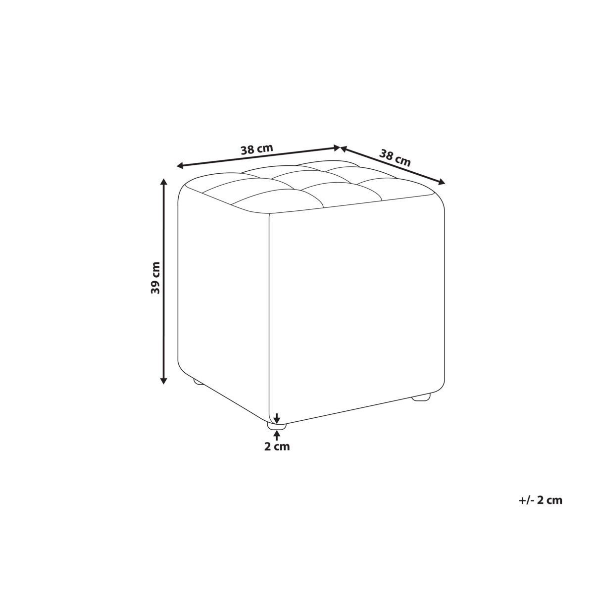 Puf KANSAS Boucle Biały 38 cm 38 cm 39 cm
