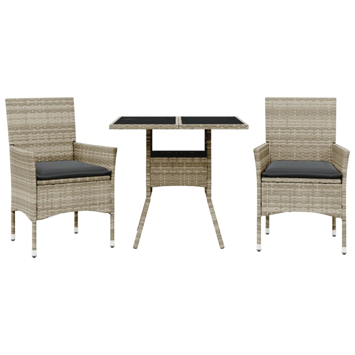 vidaXL 3-cz. zestaw mebli ogrodowych z poduszkami, jasnoszary