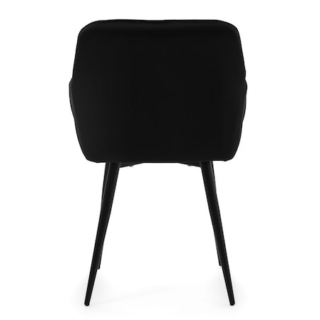 Krzesło tapicerowane welurowe LAGO velvet aksamit czarne