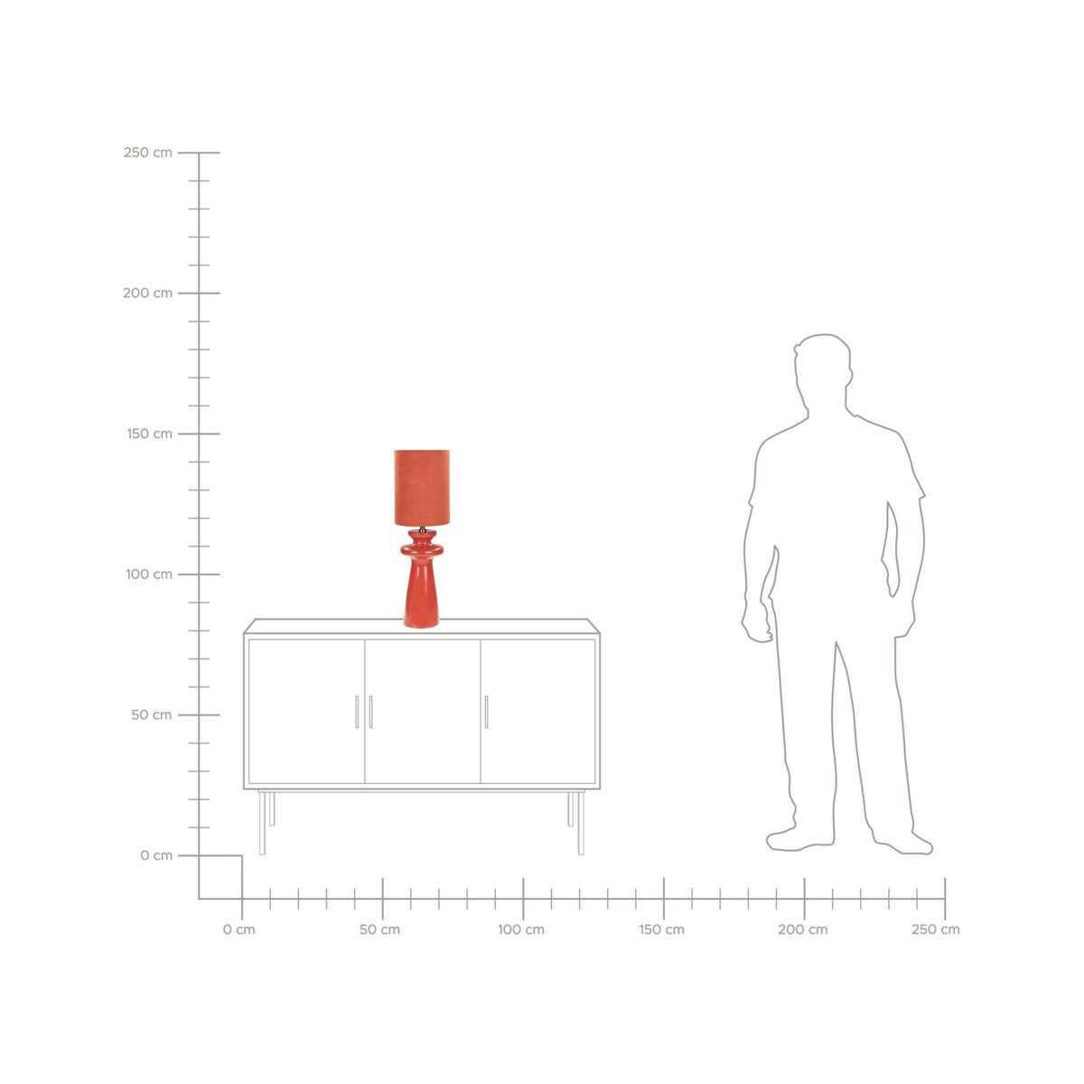 Lampa stołowa eko zamsz czerwona OTEROS