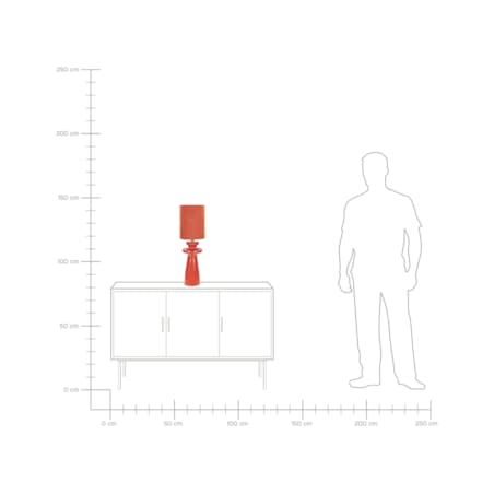 Lampa stołowa eko zamsz czerwona OTEROS