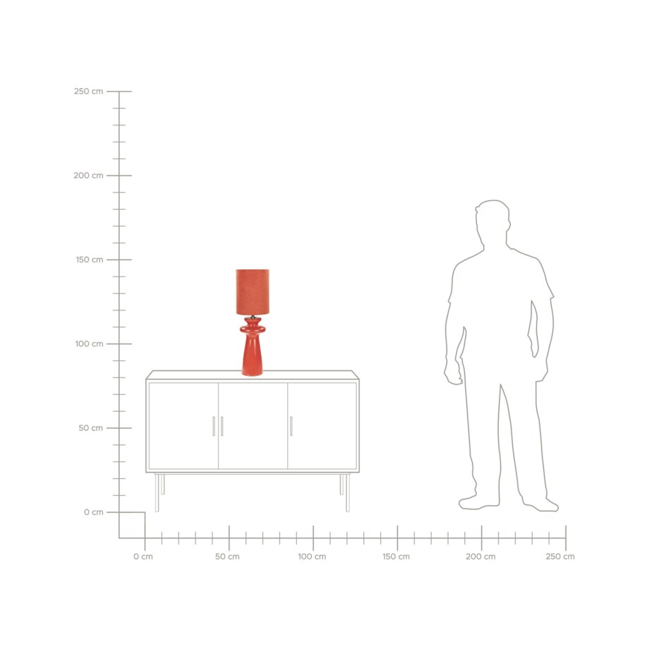 Lampa stołowa eko zamsz czerwona OTEROS
