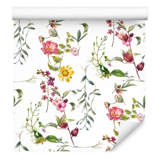Tapeta w rolce do jadalni kwiaty polne natura rośliny
