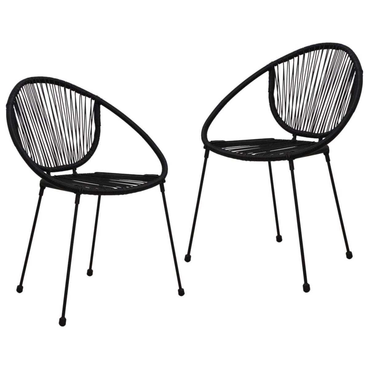 vidaXL 3-częściowy zestaw mebli ogrodowych, rattan PVC, czarny