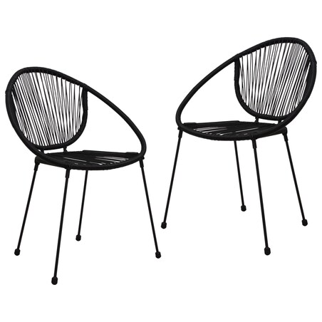 vidaXL 3-częściowy zestaw mebli ogrodowych, rattan PVC, czarny