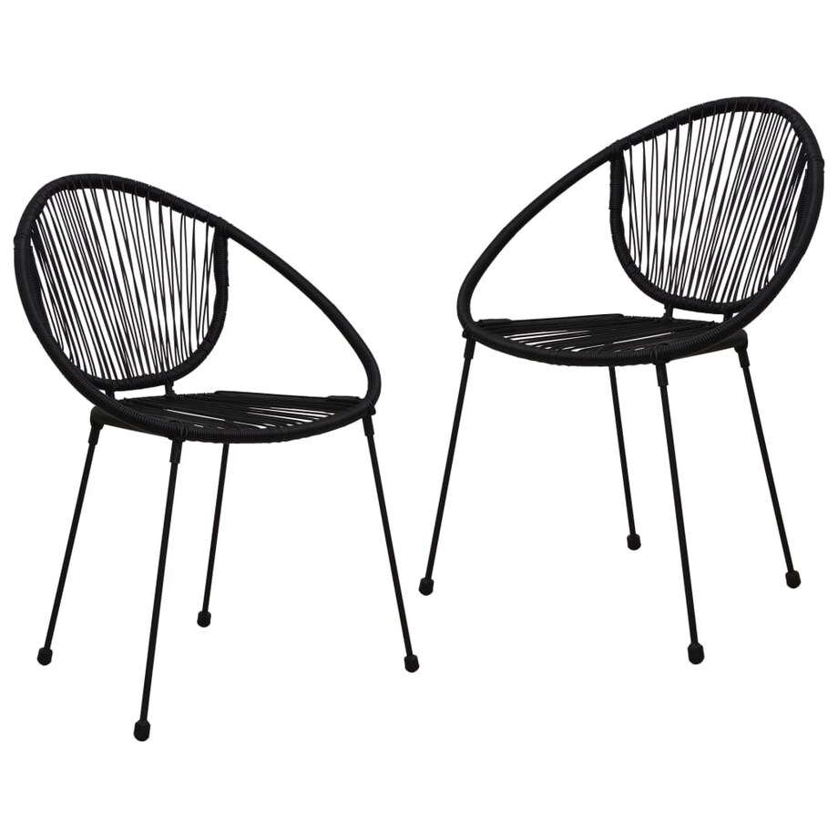 vidaXL 3-częściowy zestaw mebli ogrodowych, rattan PVC, czarny