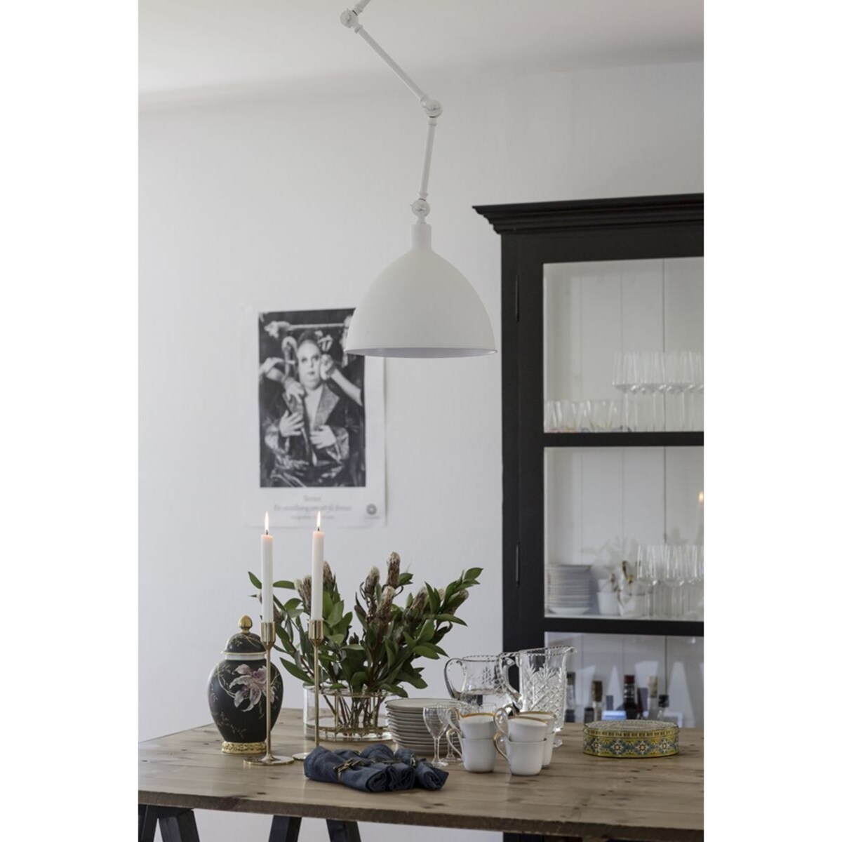 Regulowana lampa sufitowa Bazar kinkiet na wysięgniku biały