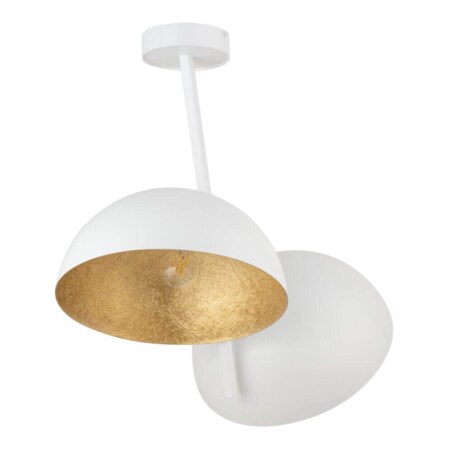 Biało-złota lampa sufitowa Sfera loft do przedpokoju