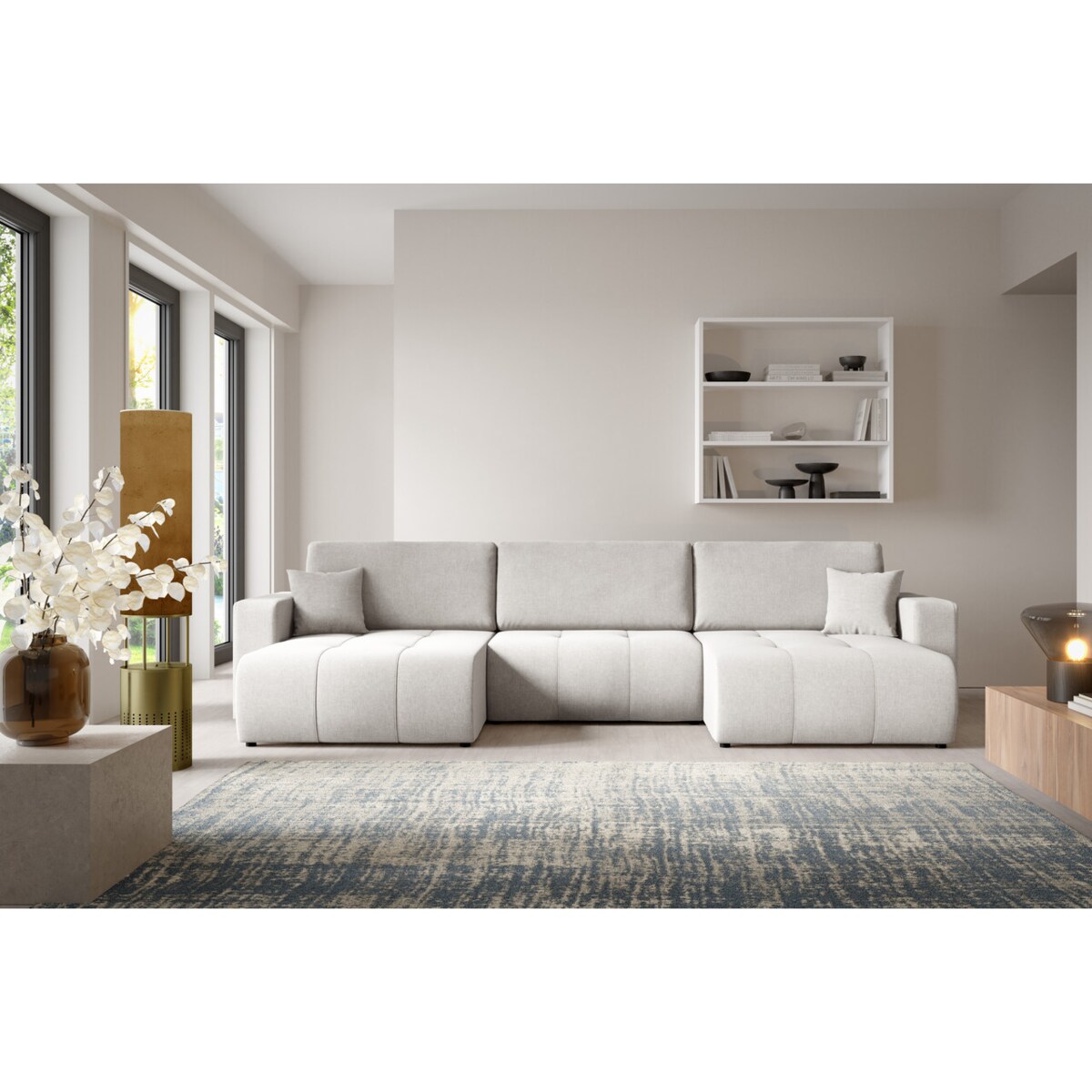 Narożnik MOLINIO U z funkcją spania Kolor: Wind 84