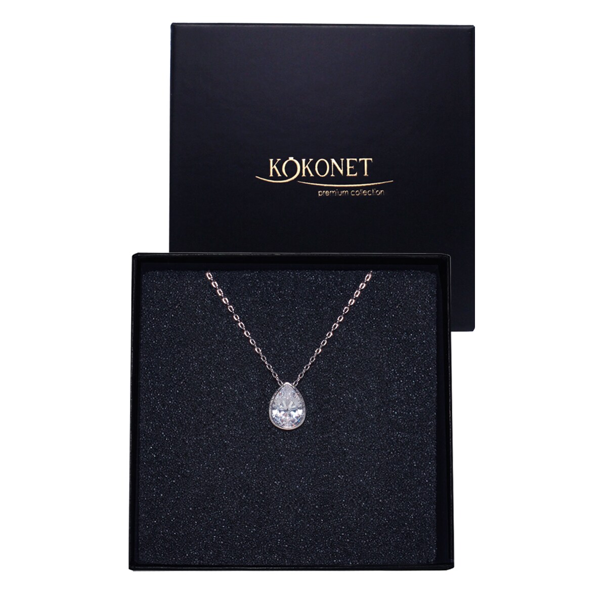 Naszyjnik łezka ELEGANCKA błyszcząca wysoka jakość SREBRO na prezent