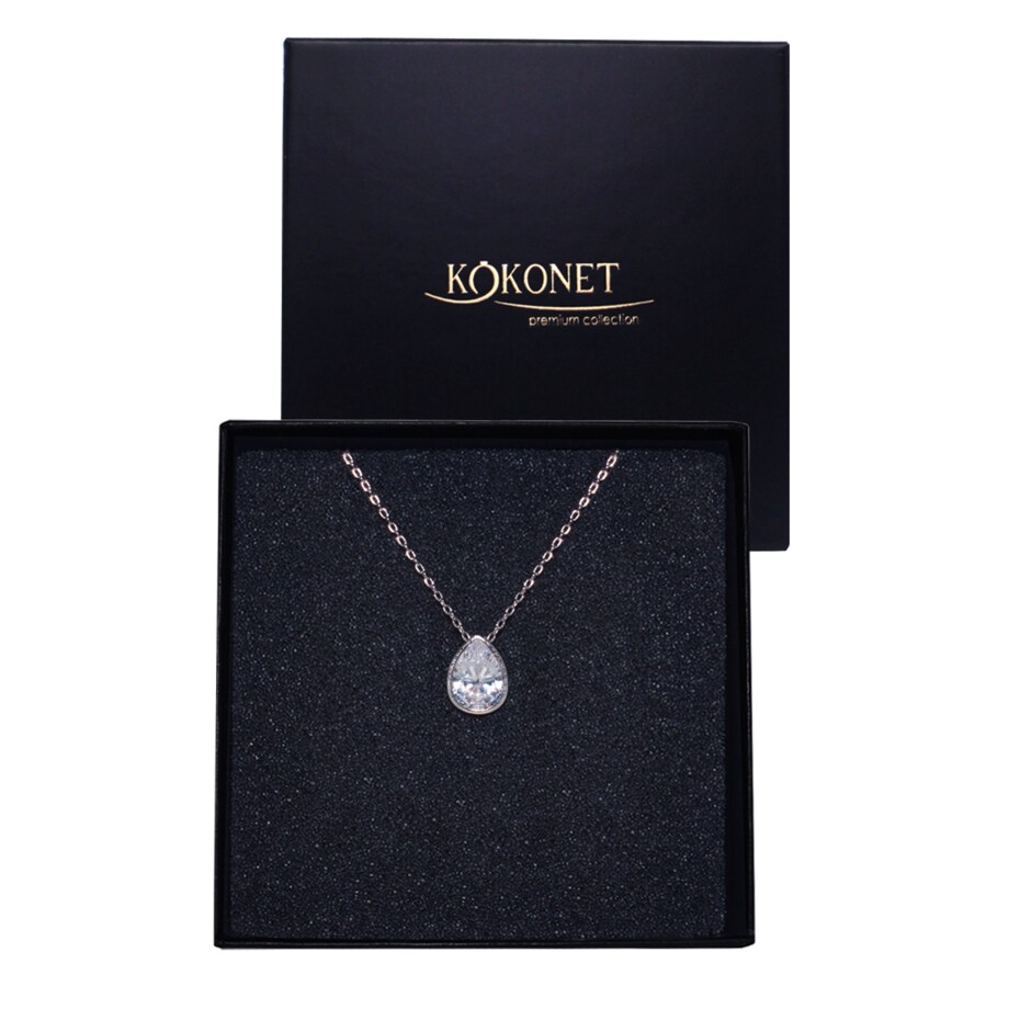 Naszyjnik łezka ELEGANCKA błyszcząca wysoka jakość SREBRO na prezent